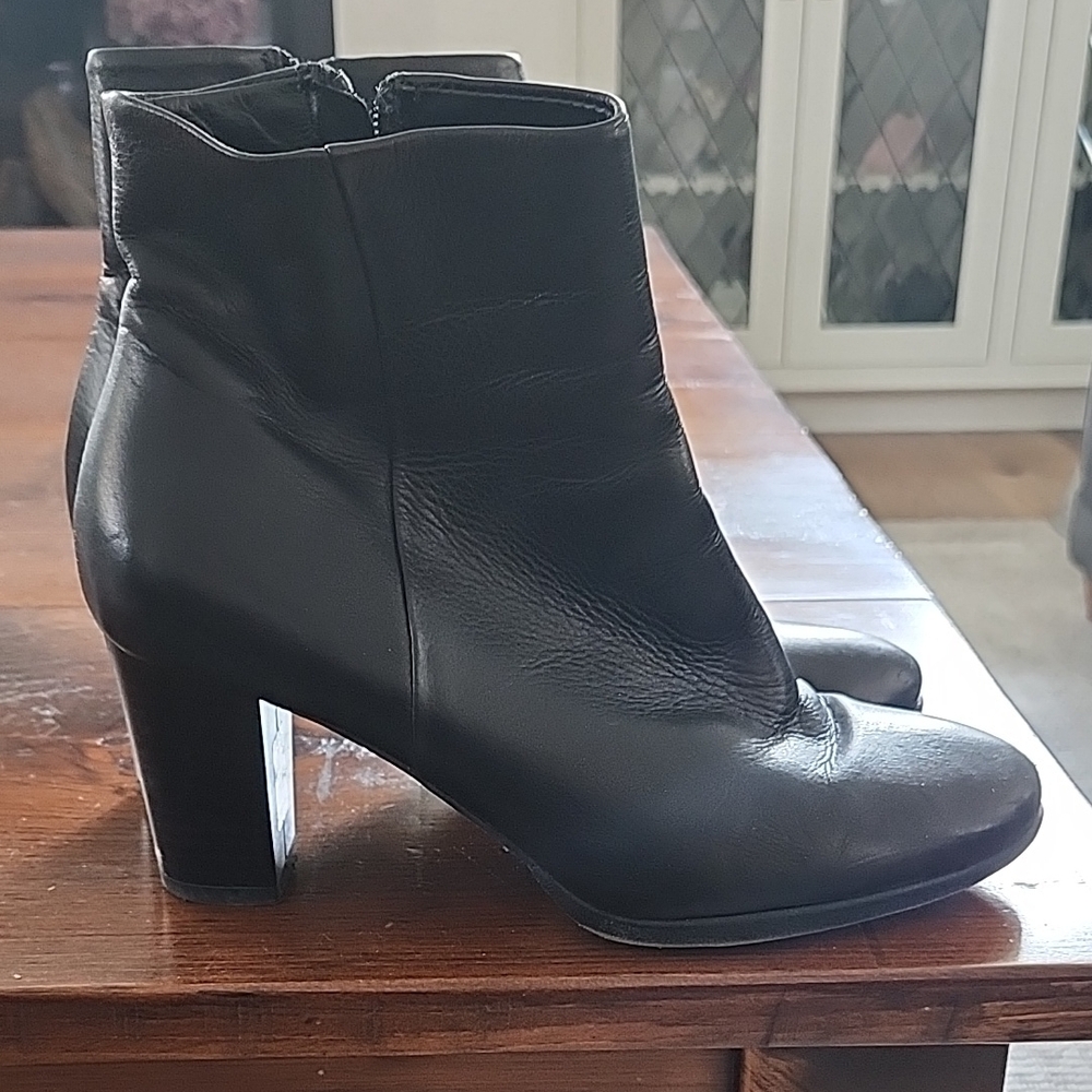 Black Leather Ankle Boots